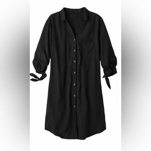 Cupshe Black Button-Up Shirt Dress